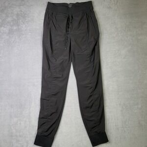 Athleta Attitude Pant Womens 8 Tall Black Joggers Stretch Zip Pocket Travel Pant